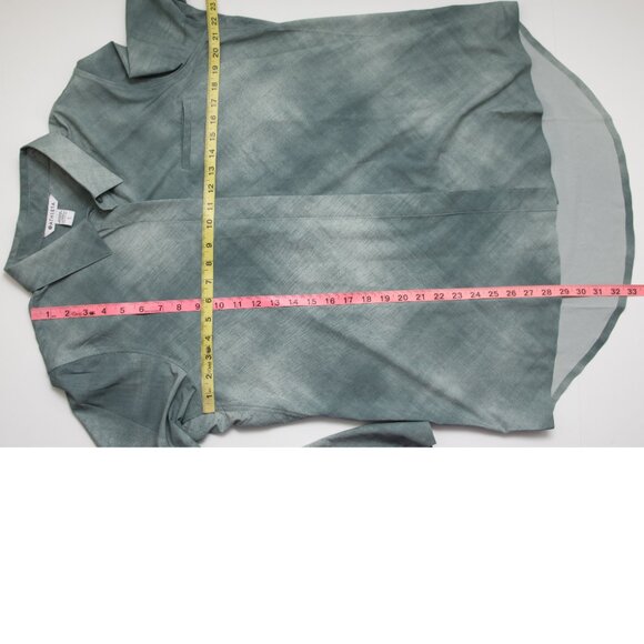 Athleta Urbanite Shirt Button Up Long Sleeve Top Denali Green Grey Size Large - Picture 7 of 7